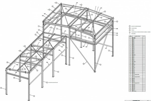 Charpente de salle de machines frigorifiques