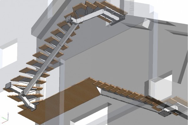 Escaliers quart-tournant + 2x quart tournant